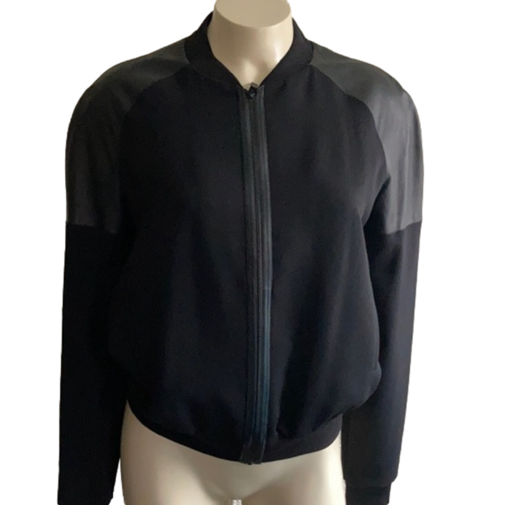 ELIE TAHARI XS lamb leather inserts jacket .